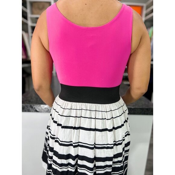 Candie's Fit & Flare Pink Striped A-Line Dress - Picture 7 of 12